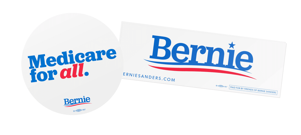 Medicare for All car magnet and Bernien bumper sticker