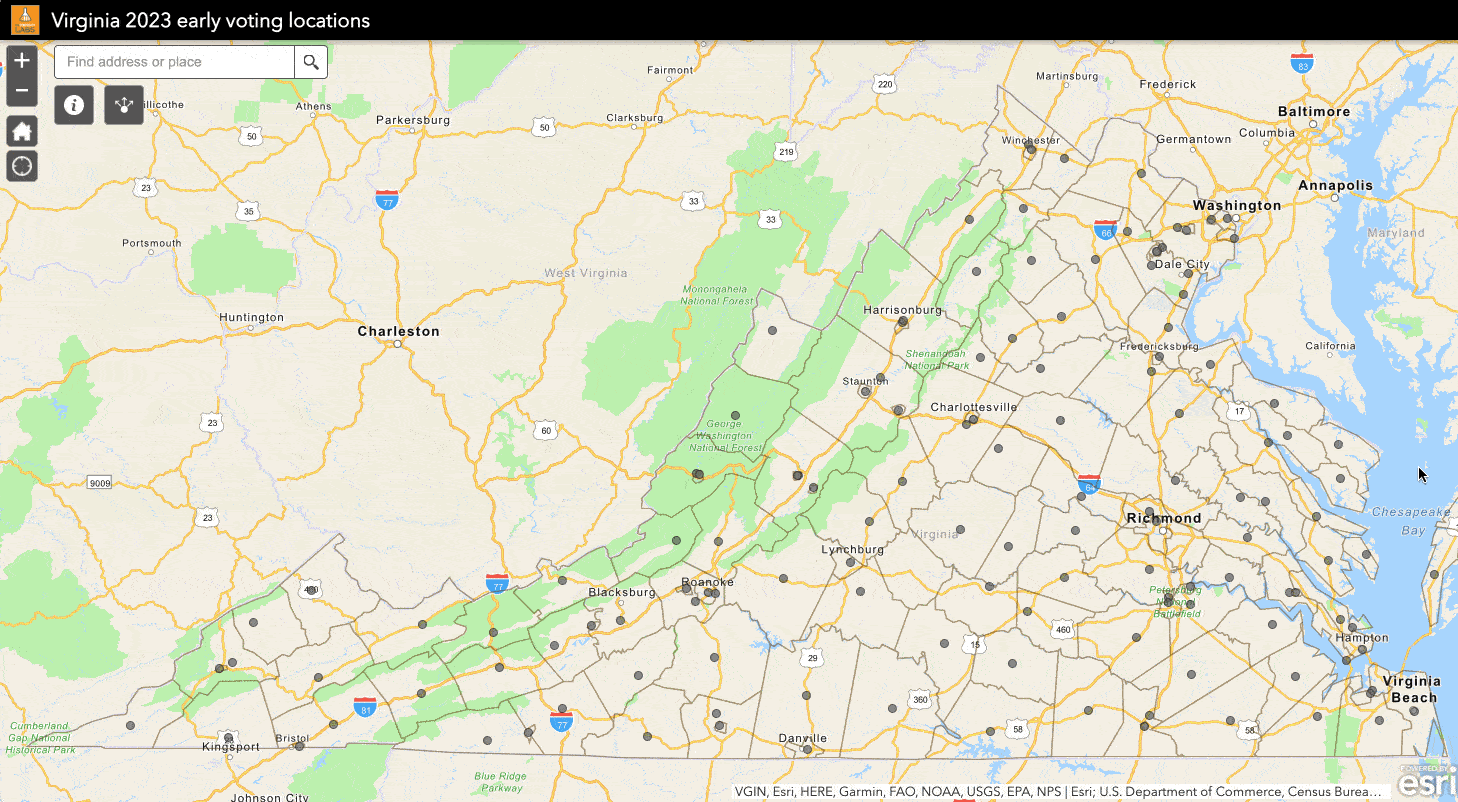 User technology like ArcGIS Online to make it easier for voters to find their polling locations