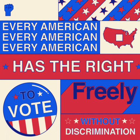 Every american has the right to vote freely without discrimination GIF