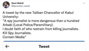 New Chancellor of Kabul University: ‘I doubt faith of who restrain from killing journalists’