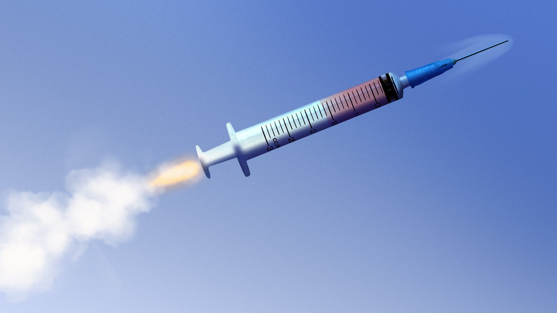 Illustration of vaccine rocket