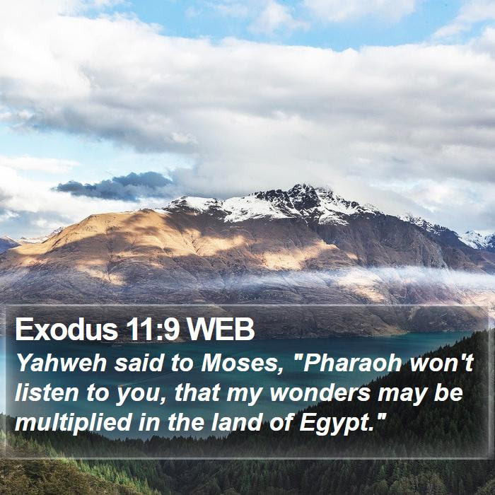 Exodus 11:9 WEB - Yahweh said to Moses, 