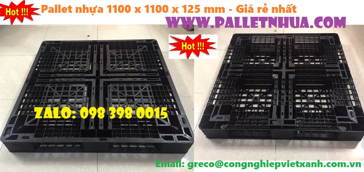 Pallet Nhựa Kích thước: 1100 x 1100 x 150 mm