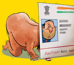Image result for cartoon regarding aadhar terror