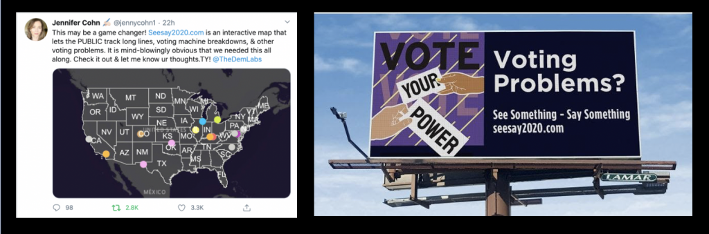 See Say 2020 has been featured on billboards in South Carolina and praised by Jennifer Cohn.