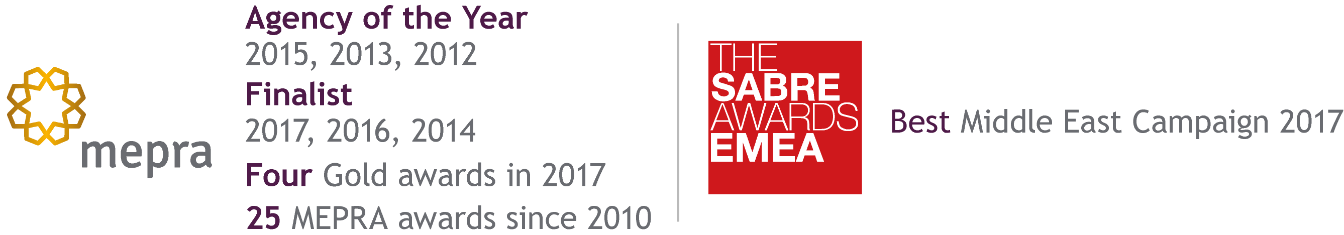 MEPRA Award winners - SABRE Awards EMEA winner