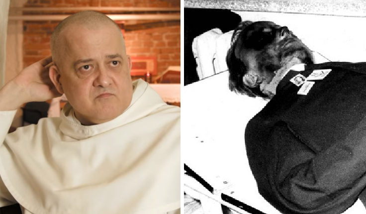 Operacja zabić księdza. Na zdjęciu o. Augustyn Pelanowski i ciało zamordowanego ks. Jerzego Popiełuszki