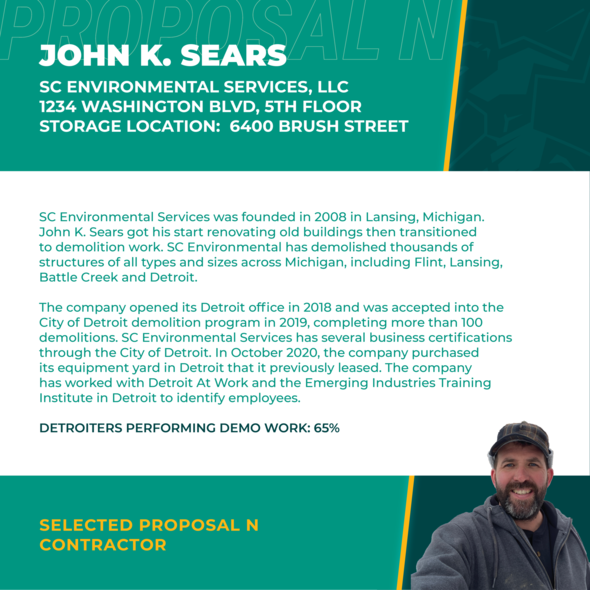 Proposal N Contractor John Sears