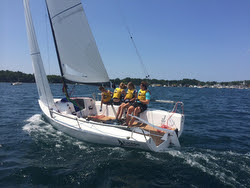 J/70s sailing Ugotta Regatta with youth team