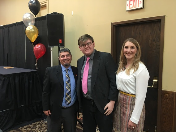 Megan Degenfelder and Ray Pacheco pose with Casper GEAR UP Youth of the Year, John Dunkerley.