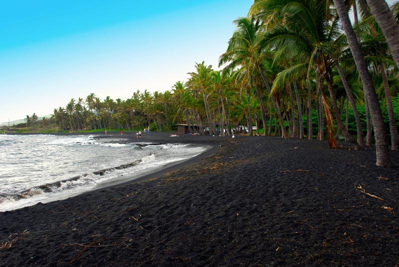 Volcanic activity makes the sand as black as coal.