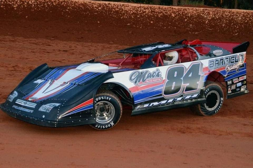 Randy Smith’s dirt track race car. He was arrested after an on-track incident at the I-77 Speedway in Chester.