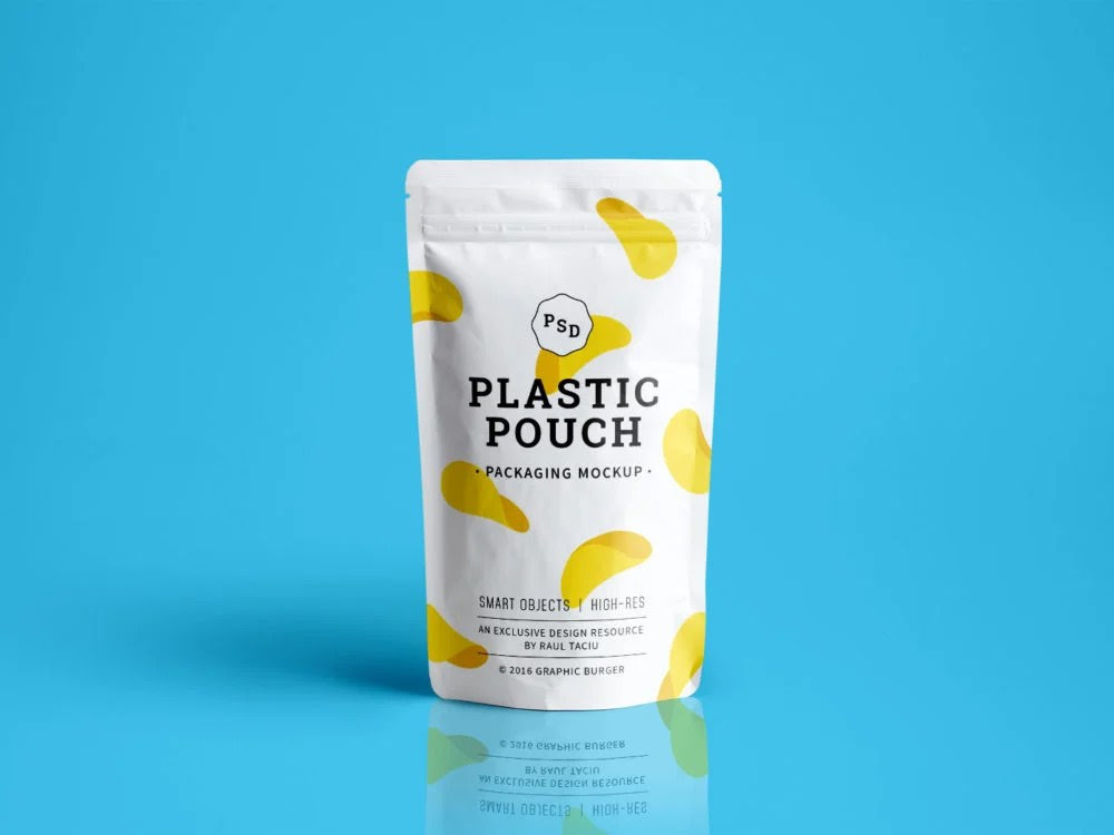 Plastic Pouch Packaging Free PSD Mockup Free Mockup