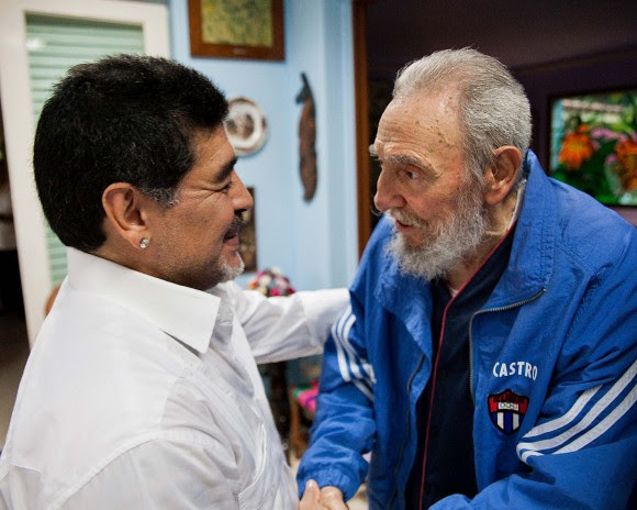 Fidel y Maradona durante un encuentro en La Habana en el 2013. Foto: Archivo de Cubadebate