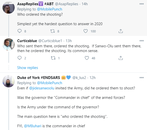 Nigerians react after Nigerian Army said they are not happy Gov Sanwo-Olu denied inviting them to the Lekki tollgate