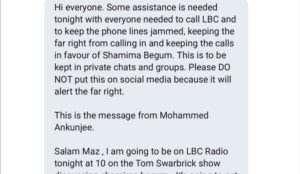UK: Muslim lawyer for ISIS bride asks his followers to flood radio show’s phone lines to avoid hard questions