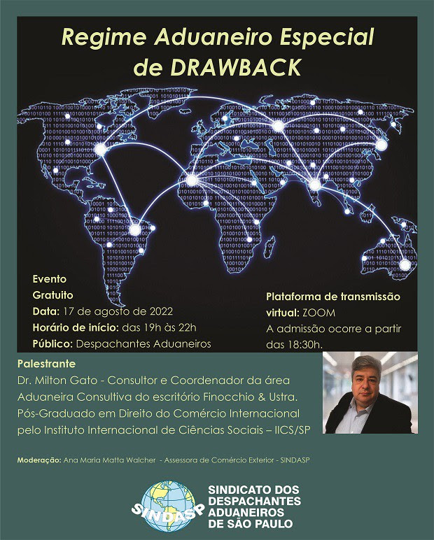 Convite Regimes Aduaneiros Especial de DRAWBACK