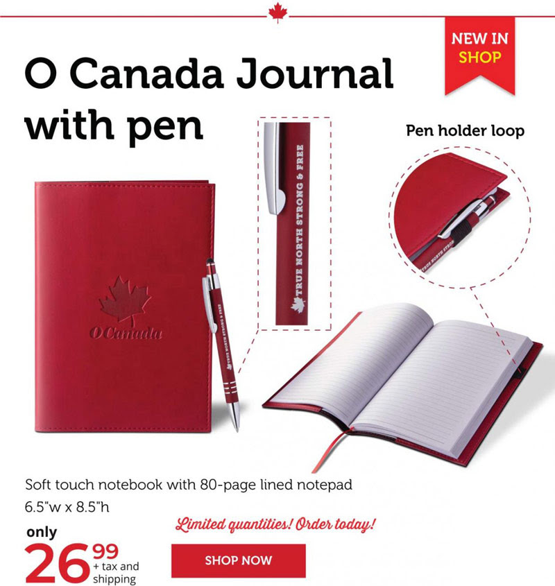 O Canada Journal With Pen