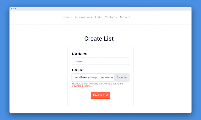 Create List from CSV