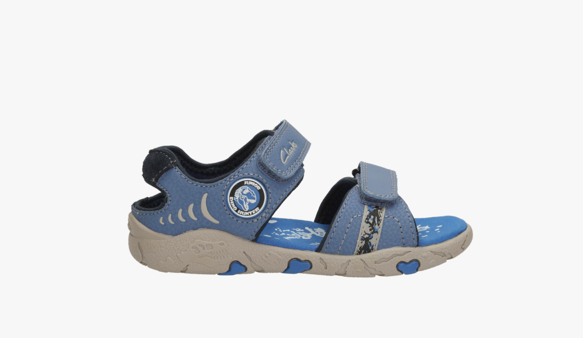 boys sandal Tyrano Roar Inf in blue leather links to product page