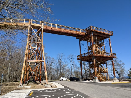 An image of the newly constructed Eagle Tower located at Peninsula State Park. 