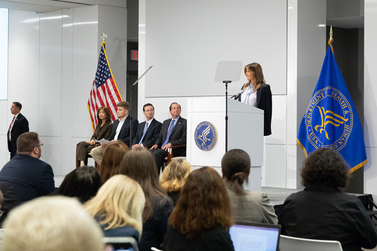 First Lady Melania Trump delivers remarks at the Federal Partners in Bullying Prevention (FPBP) Cyberbullying Prevention Summit 