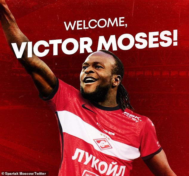 Nigerian winger, Victor Moses joins Spartak Moscow on season-long loan from Chelsea