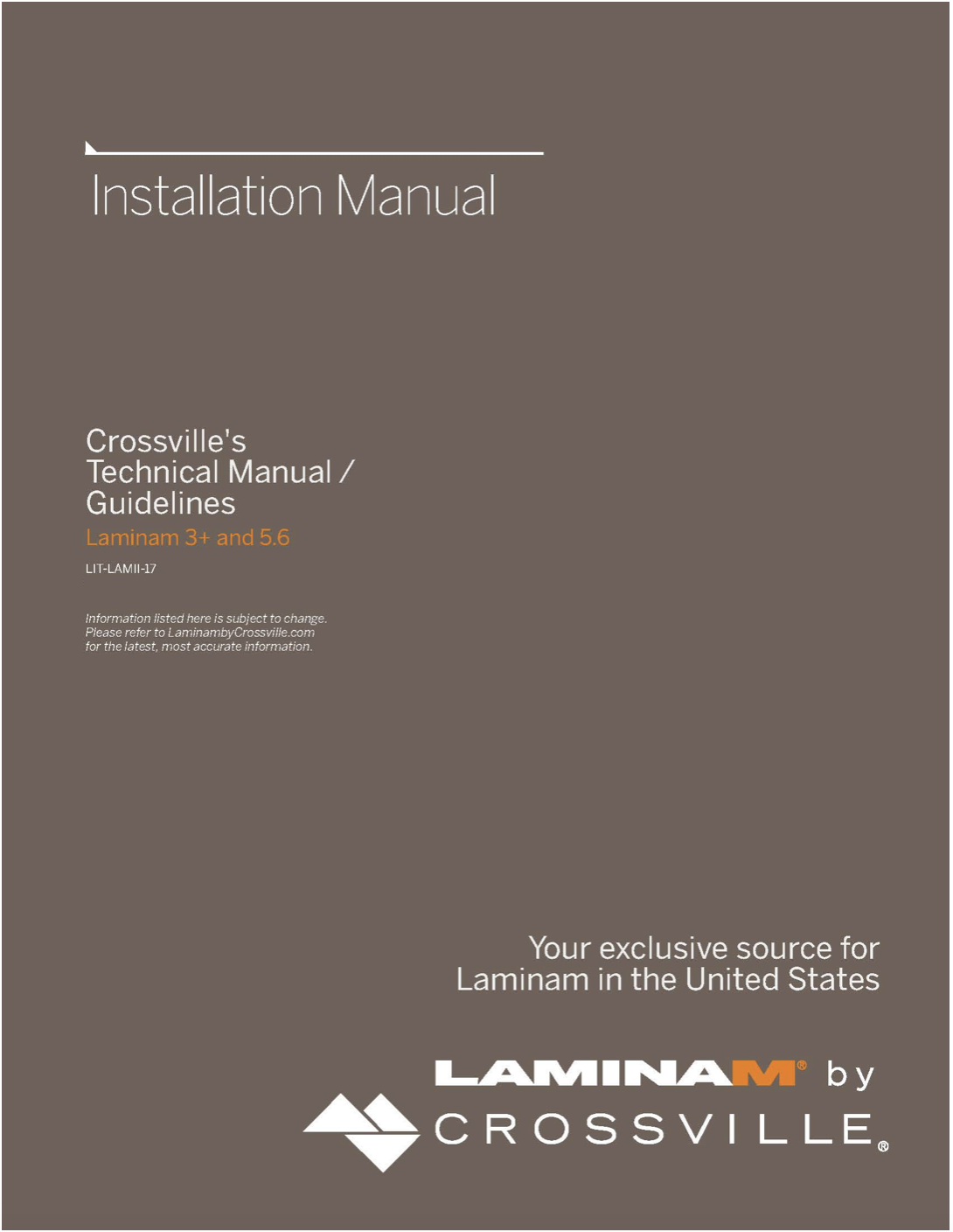 Installation Manual Cover Crossville GPTP
