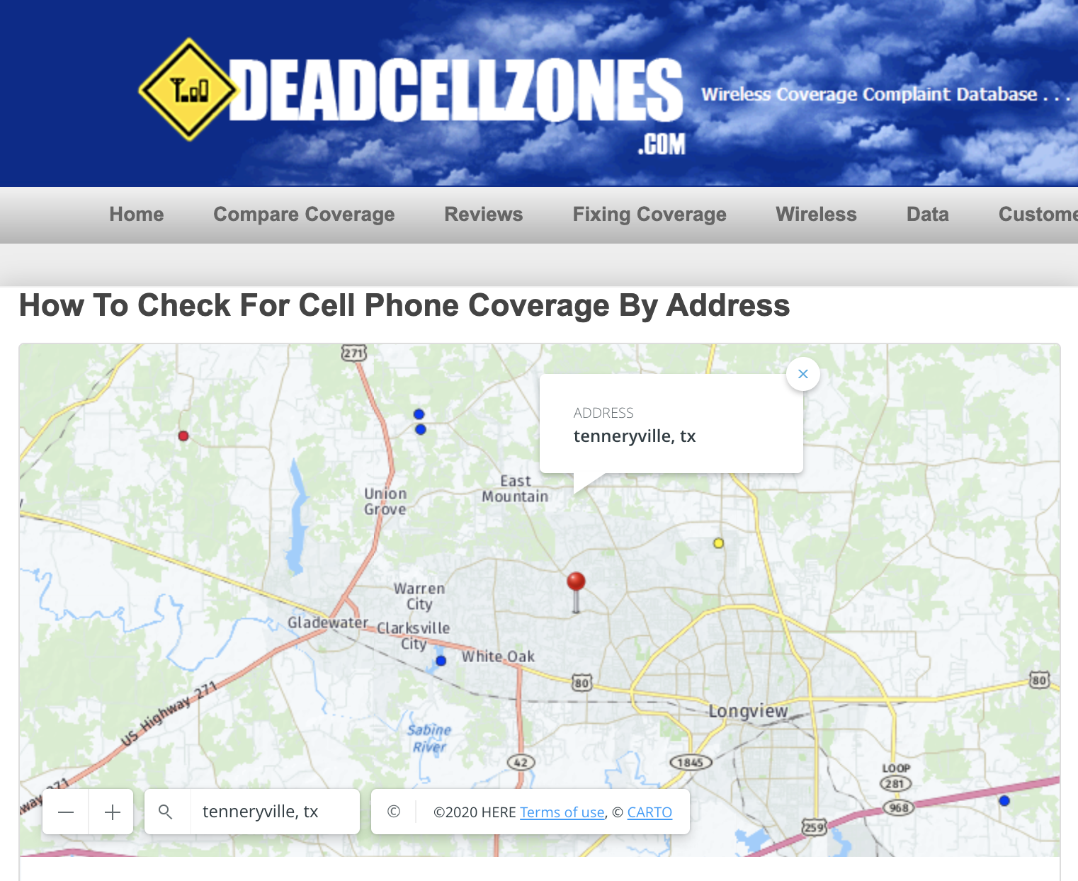 Tenneryville, TX has poor cellular coverage
