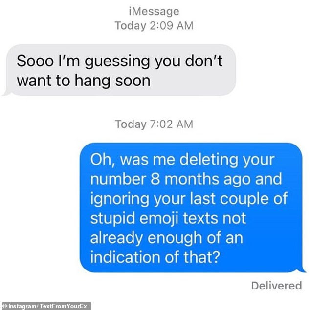 People share their responses to unwanted texts from their exes