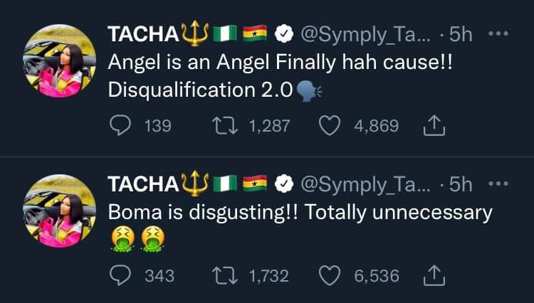 #BBNaija: Boma is disgusting - Tacha
