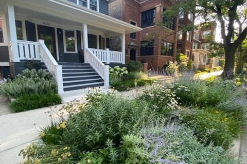 Sidewalk garden in front of home