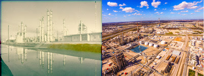Bayport Then (L): LyondellBasell’s Bayport Complex is celebrating 50 years of operation of its propylene oxide (PO) plant. The plant started up in 1969 and was on the forefront of the chemical industry as the first plant to use tertiary butyl hydro peroxide process technology. | Bayport Now (R): LyondellBasell’s Bayport Complex celebrates the 50th anniversary of its propylene oxide (PO) plant. The materials produced at our plant go far and wide and are used to make a variety of products. Bayport Then (L): LyondellBasell’s Bayport Complex is celebrating 50 years of operation of its propylene oxide (PO) plant. The plant started up in 1969 and was on the forefront of the chemical industry as the first plant to use tertiary butyl hydro peroxide process technology. | Bayport Now (R): LyondellBasell’s Bayport Complex celebrates the 50th anniversary of its propylene oxide (PO) plant. The materials produced at our plant go far and wide and are used to make a variety of products.