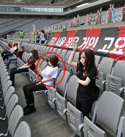 South Korean football club, FC Seoul use sex dolls to fill empty stadium as stand-in fans for a match (Photos)