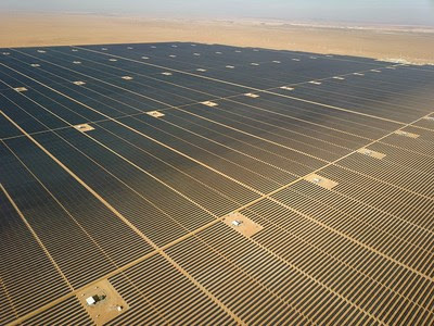Nextracker smart solar trackers featured at Sakaka Solar Power Plant, Al Jouf, Saudi Arabia. 405 MW capacity.