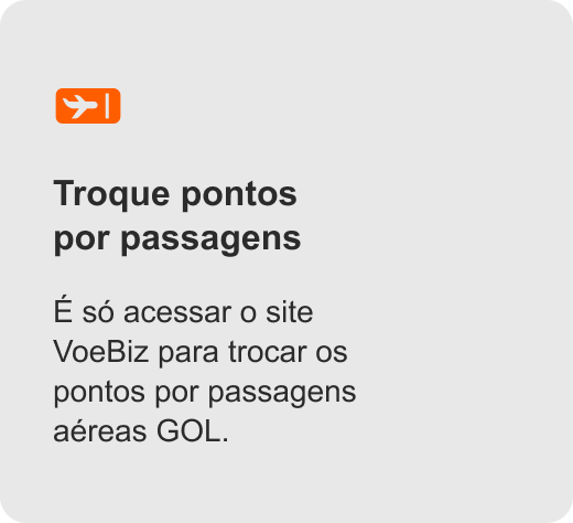 Troque seus pontos por passagens