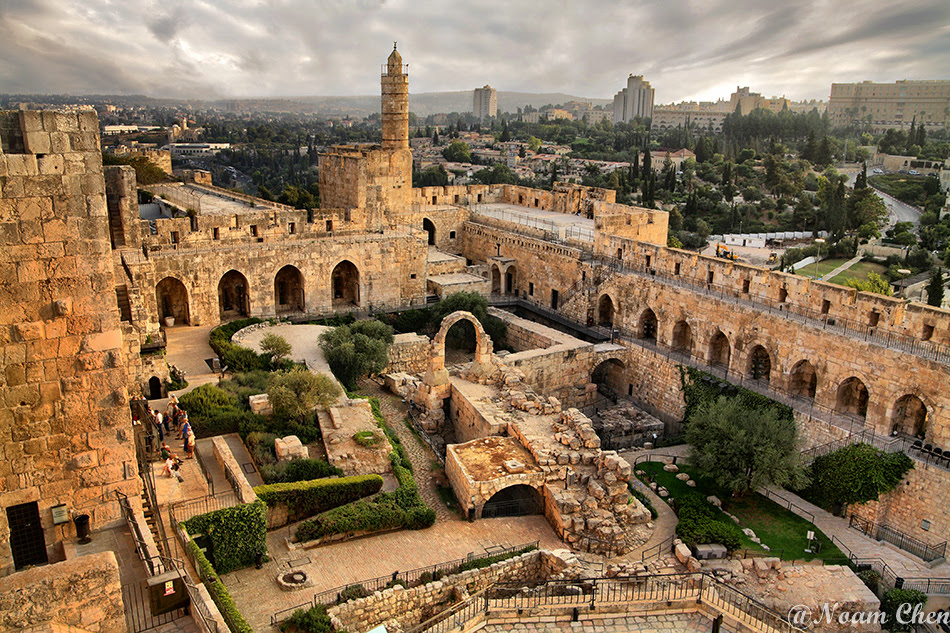 wide view of the tower of david museum in jerusalem 