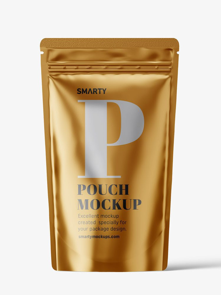 Metallic pouch mockup Smarty Mockups