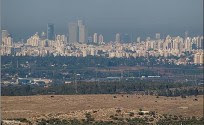 A view of Tel Aviv from the area governed by the Palestinian Authority.
