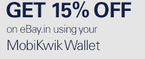 Get 15% off on Ebay using Mobikwik wallet (Max Rs 1500)