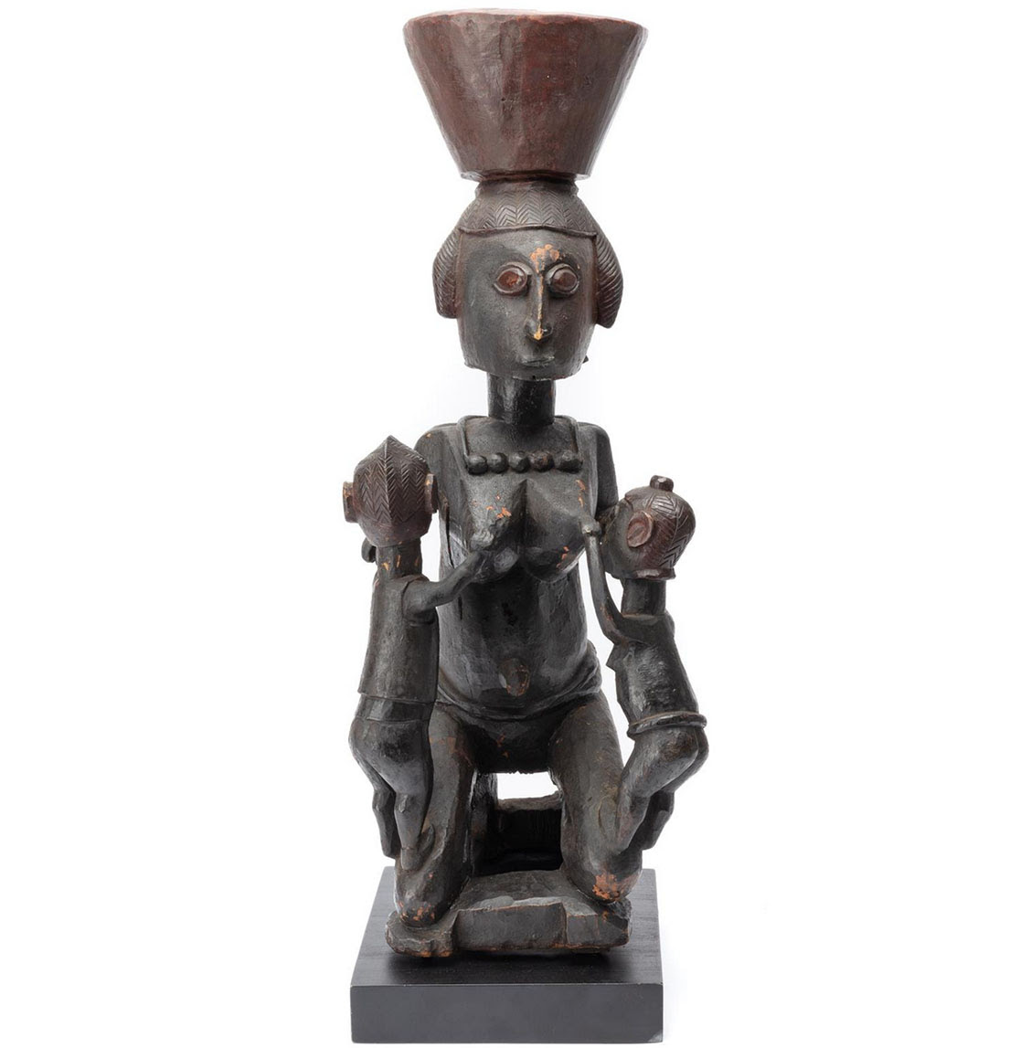 Lot 36. Baga Mother and Children (Coastal Guinea), carved wood, H: 65.5cm