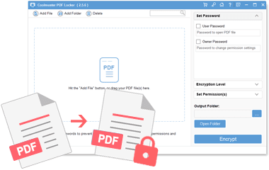 add user and owner password to your pdf files