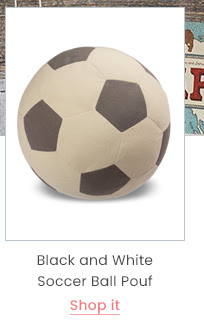 Black and White Soccer Ball Pouf
