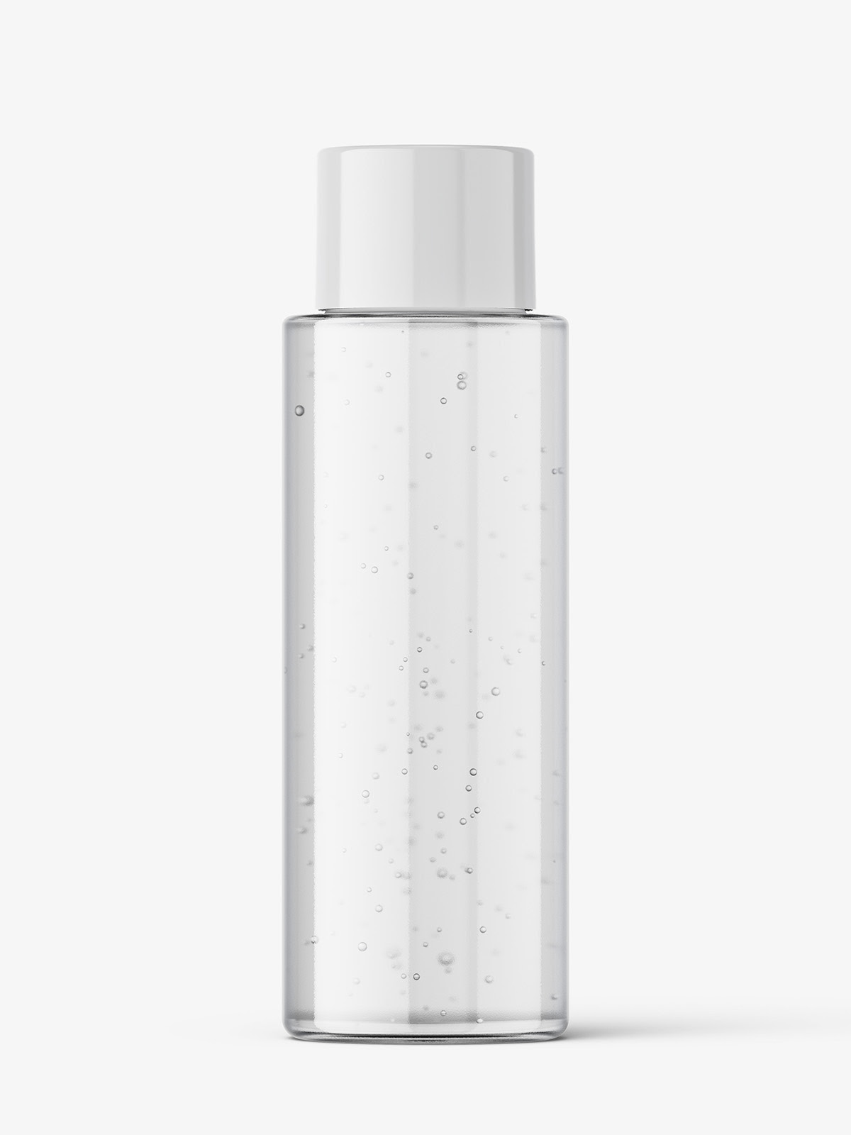 Simple cosmetic round bottle mockup / clear Smarty Mockups
