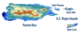 Map of Puerto Rico and the U.S. Virgin Islands