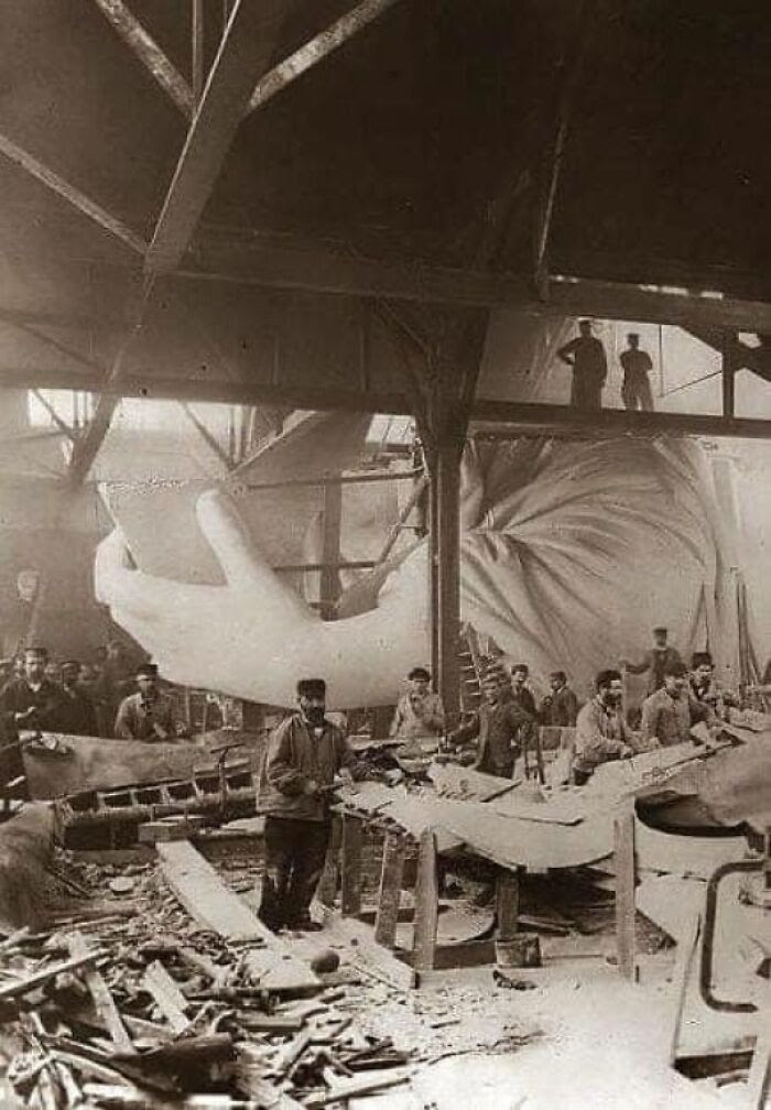 It Took More                                                      Than 15 Years To                                                      Take The Statue Of                                                      Liberty From                                                      Concept To                                                      Reality.                                                      Construction Is                                                      Pictured Here In                                                      1884, Less Than                                                      Two Years Before                                                      She Was                                                      Completed.