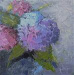 Daily Painting, Painting on Sale, Small Oil Painting,  Hydrangea Painting, 10x10" Still Life Floral - Posted on Wednesday, April 15, 2015 by Carol Schiff