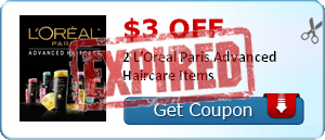 $3.00 off 2 L'Oreal Paris Advanced Haircare Items