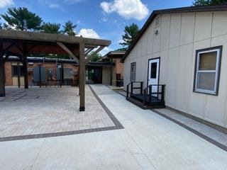 permeable paver courtyard