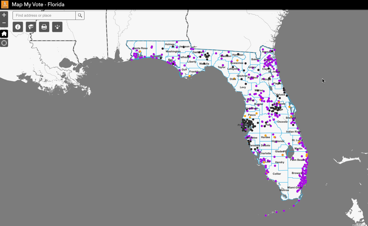 Florida Early Voting Locations Map. How to Crowdsource Information to Help More People Vote.